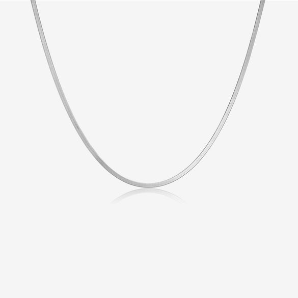 Wholesale S925 Sterling Silver Necklace And Bracelet With Geometric Styling Flat Snake Bone Chain Electroplated Fashion And Minimalist Design Unisex