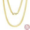 Wholesale S925 Sterling Silver Necklace Flat Snake Bone Clavicle Blade Geometric Electroplated