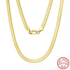 Wholesale S925 Sterling Silver Necklace Flat Snake Bone Clavicle Blade Geometric Electroplated