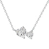 Wholesale S925 Sterling Silver Necklace For Women Double Heart Pearshaped Zircon Electroplated Design