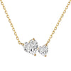 Wholesale S925 Sterling Silver Necklace For Women Double Heart Pearshaped Zircon Electroplated Design