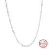 Wholesale S925 Sterling Silver Necklace With Baroque Natural Freshwater Pearl And Zircon Pendant Geometric Style Electroplated For Women