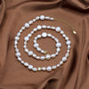 Wholesale S925 Sterling Silver Necklace With Baroque Natural Freshwater Pearl And Zircon Pendant Geometric Style Electroplated For Women