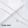 Wholesale S925 Sterling Silver Necklace With Box Ingot Melon Seeds Water Wave Starry Snake Bone Cross Design Electroplated