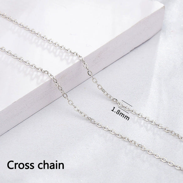 Wholesale S925 Sterling Silver Necklace With Box Ingot Melon Seeds Water Wave Starry Snake Bone Cross Design Electroplated
