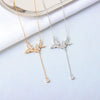 Wholesale S925 Sterling Silver Necklace With Butterfly Tassel And Cross Chain Design