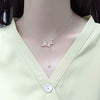 Wholesale S925 Sterling Silver Necklace With Butterfly Tassel And Cross Chain Design