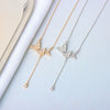 Wholesale S925 Sterling Silver Necklace With Butterfly Tassel And Cross Chain Design