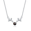 Wholesale S925 Sterling Silver Necklace With Elk Antler And Plum Blossom Pendant Geometric Style Electroplated