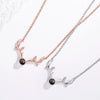 Wholesale S925 Sterling Silver Necklace With Elk Antler And Plum Blossom Pendant Geometric Style Electroplated