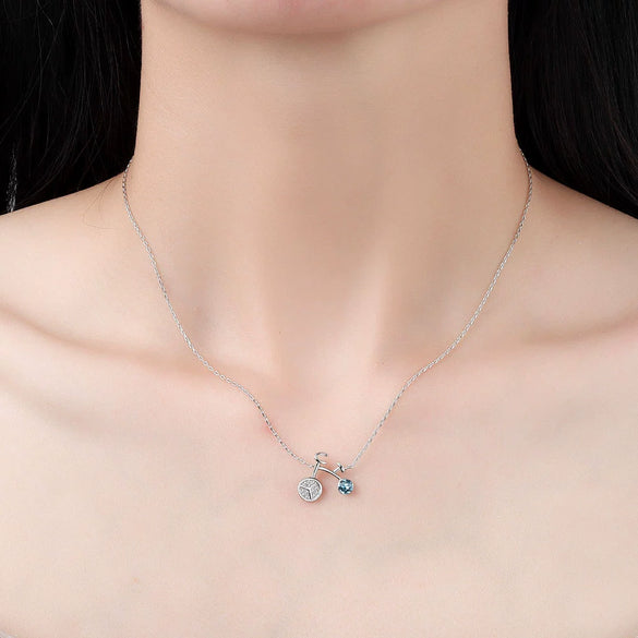 Wholesale S925 Sterling Silver Necklace With Geometric Bicycle Pendant And Austrian Crystal For Women