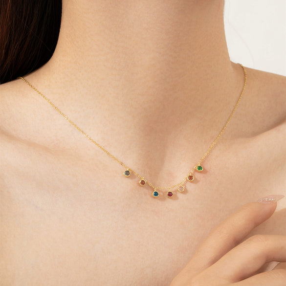 Wholesale S925 Sterling Silver Necklace With Geometric Diamond Pendant Electroplated In Platinum Or 18K Gold Simple Design For Women Light Luxury Collarbone Chain