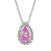 Wholesale S925 Sterling Silver Necklace With Gold Plated Inlaid Artificial And Semiprecious Stones Water Drop Pendant O Chain For Women
