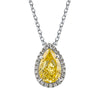 Wholesale S925 Sterling Silver Necklace With Gold Plated Inlaid Artificial And Semiprecious Stones Water Drop Pendant O Chain For Women