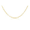 Wholesale S925 Sterling Silver Necklace With Joker Retro Design Paper Clip Chain Electroplated 18K Gold Geometric Style