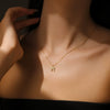 Wholesale S925 Sterling Silver Necklace With Microinlaid Zircon And Geometric Niche Design Pendant Electroplated With Platinum Or 18K Gold For Men And Women