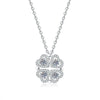 Wholesale S925 Sterling Silver Necklace With Moissanite Pendant Double Wear Four Leaf Clover Flower Shape Set With Diamonds Light Luxury Style