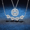 Wholesale S925 Sterling Silver Necklace With Moissanite Pendant Double Wear Four Leaf Clover Flower Shape Set With Diamonds Light Luxury Style