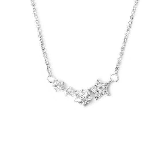 Wholesale S925 Sterling Silver Necklace With Star Beads Electroplated For Women