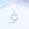 Wholesale S925 Sterling Silver Necklace With Threedimensional Smiley Face Inlaid Stone Electroplated Cross Chain For Female