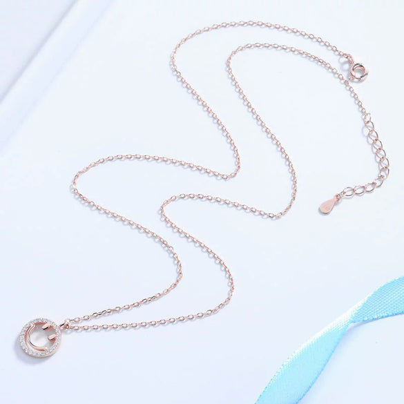 Wholesale S925 Sterling Silver Necklace With Threedimensional Smiley Face Inlaid Stone Electroplated Cross Chain For Female