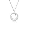 Wholesale S925 Sterling Silver Necklace With Threedimensional Smiley Face Inlaid Stone Electroplated Cross Chain For Female