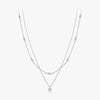 Wholesale S925 Sterling Silver Niche Design Geometric Double Stacked Diamond Clavicle Chain