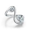 Wholesale S925 Sterling Silver Niche Design Irregular Lines Geometric Drops Diamond Ring For Women