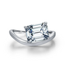 Wholesale S925 Sterling Silver Niche Design Irregular Lines Geometric Drops Diamond Ring For Women