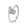 Wholesale S925 Sterling Silver Niche Design Irregular Lines Geometric Drops Diamond Ring For Women