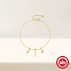 Wholesale S925 Sterling Silver Niche Design Pearl Five Petal Flower Starfish Pendant Bracelet With Geometric Pattern And Electroplating Process For Women