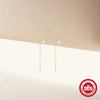 Wholesale S925 Sterling Silver Niche Design Tassel Ear Hook Ear Stud Ear Line Women's Elegant All Match Earrings With Geometric Pattern And Electroplating
