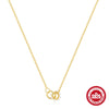 Wholesale S925 Sterling Silver Ochain Necklace With Round Pearl Ring Link And Geometric Pattern Electroplated For Women