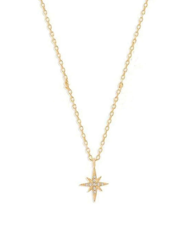 Wholesale S925 Sterling Silver Octagonal Star Diamond Shaped Pearl Clavicle Necklace With Geometric Pattern Electroplated For Unisex Stacked Wear