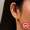 Wholesale S925 Sterling Silver Onepiece Diamondembedded Tassel Earrings With Geometric Design And Electroplating