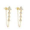 Wholesale S925 Sterling Silver Onepiece Diamondembedded Tassel Earrings With Geometric Design And Electroplating