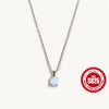 Wholesale S925 Sterling Silver Opal Necklace With Simple Four Claw Design And Geometric Style O Chain Electroplated For Women