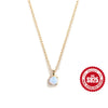 Wholesale S925 Sterling Silver Opal Necklace With Simple Four Claw Design And Geometric Style O Chain Electroplated For Women