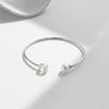 Wholesale S925 Sterling Silver Open Bracelet With Shijia Crystal Pearl And Moonstone Diamond Treated