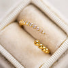Wholesale S925 Sterling Silver Open Ring With Diamond Gold Beads Stitching And Geometric Design Electroplated For Women