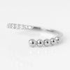 Wholesale S925 Sterling Silver Open Ring With Diamond Gold Beads Stitching And Geometric Design Electroplated For Women