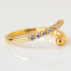 Wholesale S925 Sterling Silver Open Ring With Diamond Gold Beads Stitching And Geometric Design Electroplated For Women