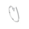 Wholesale S925 Sterling Silver Opening Adjustable Microinlaid Zircon Geometric Irregular Stacked Finger Ring With Platinum Or 18K Gold Electroplating