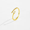 Wholesale S925 Sterling Silver Opening Adjustable Microinlaid Zircon Geometric Irregular Stacked Finger Ring With Platinum Or 18K Gold Electroplating