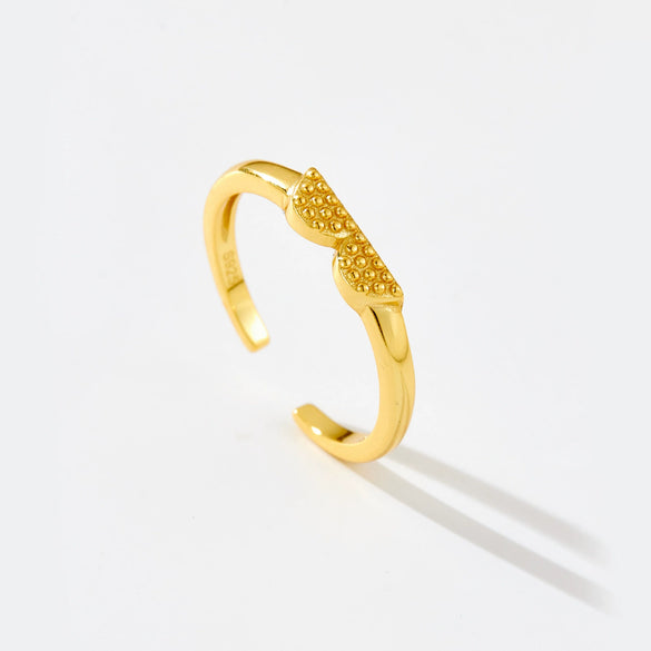Wholesale S925 Sterling Silver Opening Adjustable Ring Geometric Fashion Electroplated