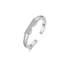 Wholesale S925 Sterling Silver Opening Adjustable Ring Geometric Fashion Electroplated