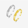 Wholesale S925 Sterling Silver Opening Adjustable Ring Geometric Fashion Electroplated