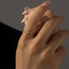 Wholesale S925 Sterling Silver Opening Adjustable Ring Geometric Fashion Electroplated