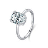 Wholesale S925 Sterling Silver Oval Dove Eggshaped Geometric Inlaid Zircon Ring For Women