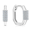 Wholesale S925 Sterling Silver Oval Geometric Earrings With Microinlaid Zircon